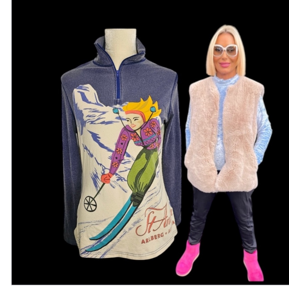 Blue Graphic Ski Jacket Base Layer Neve - Picture 4 of 4